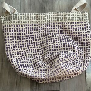 Unbranded Kids Canvas Tote Bag in Purple and Cream